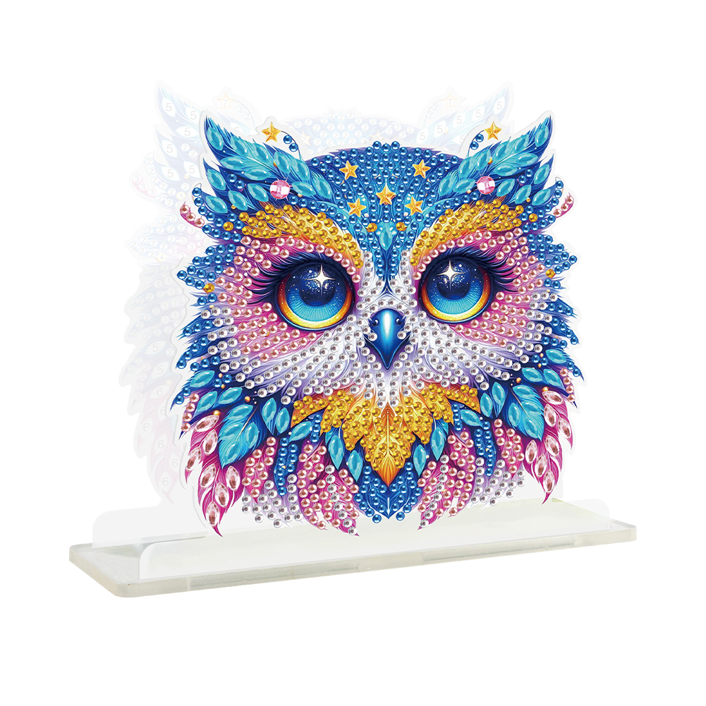 Acrylic Owl 5D DIY Diamond Art Paper Towel Storage Rack Decor for Home Decor