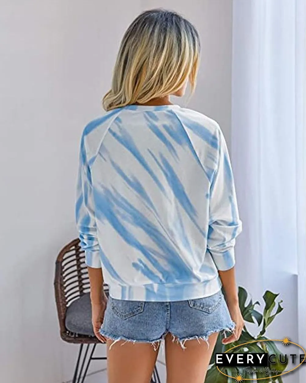 Tie Dye Round Neck Long Sleeve T-shirt