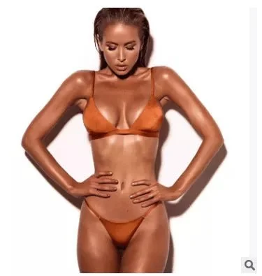 Women Split Pure Color Bikini Swimsuit