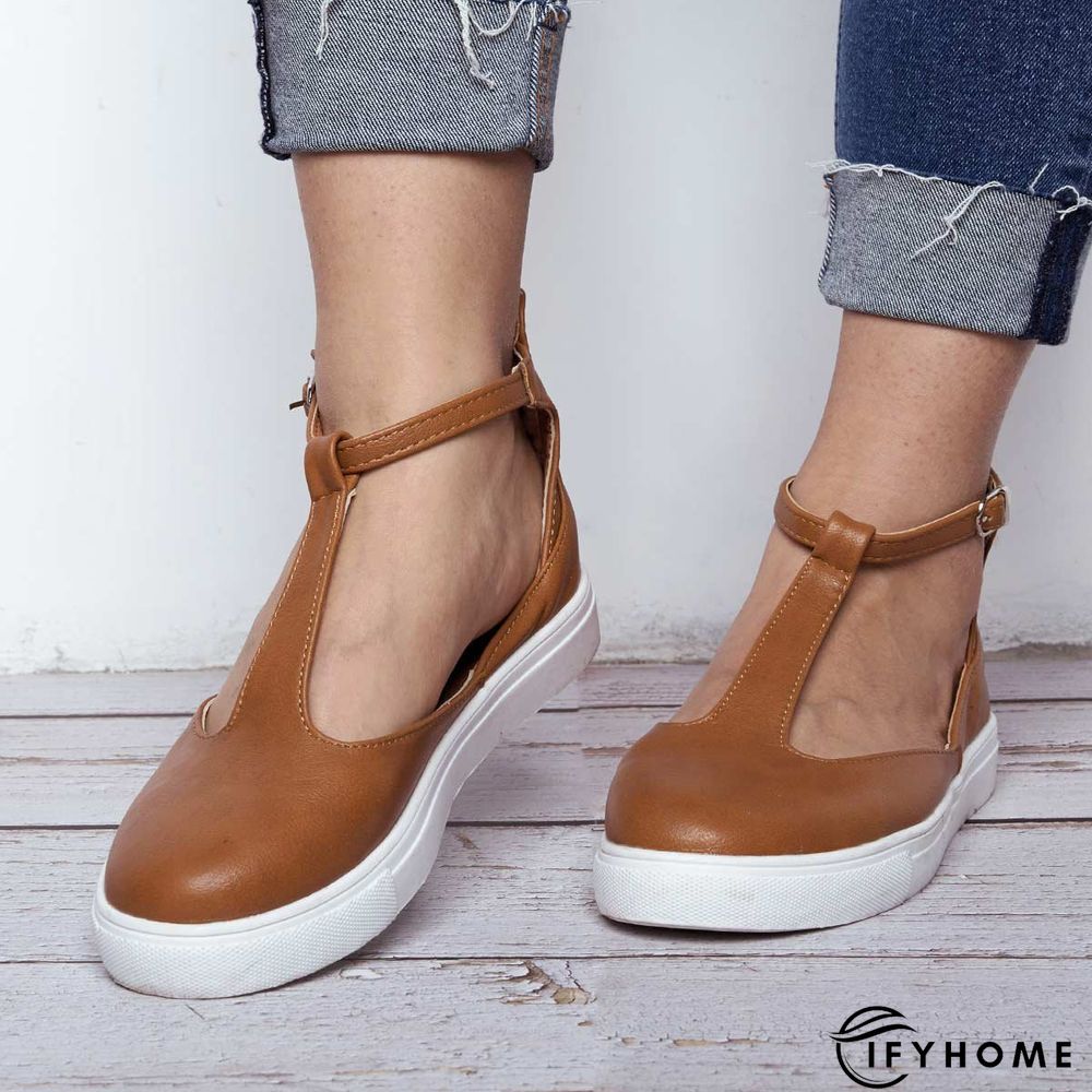 Summer Sandals Round Toe Shoes with Adjustable Buckle | IFYHOME