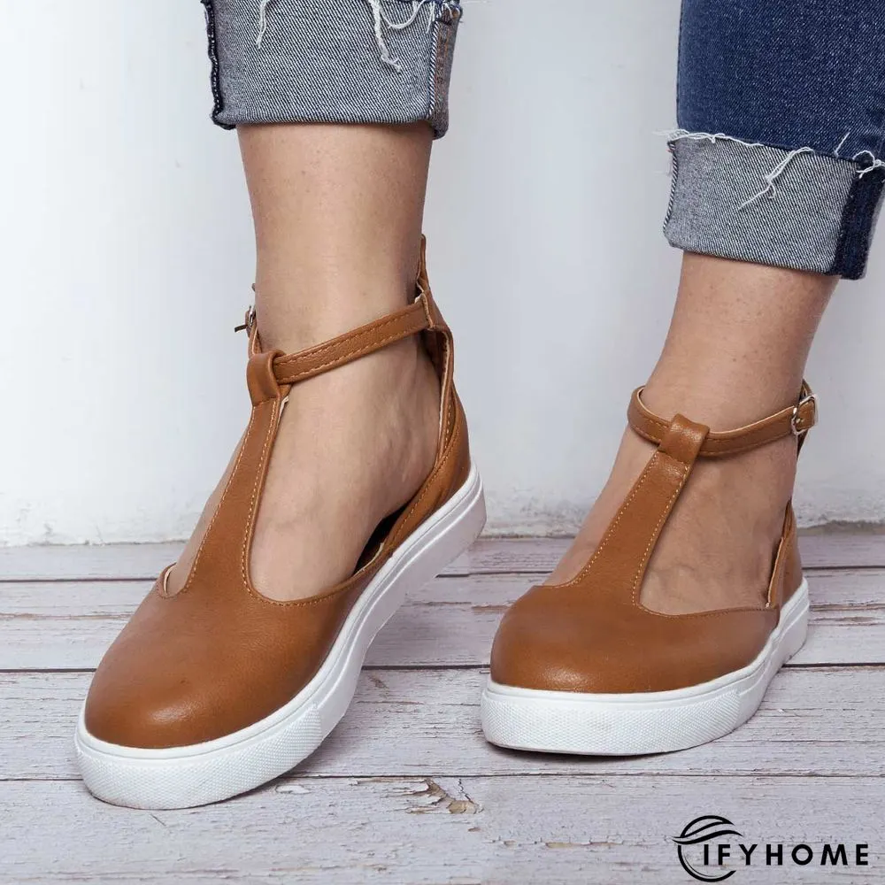 Summer Sandals Round Toe Shoes with Adjustable Buckle | IFYHOME