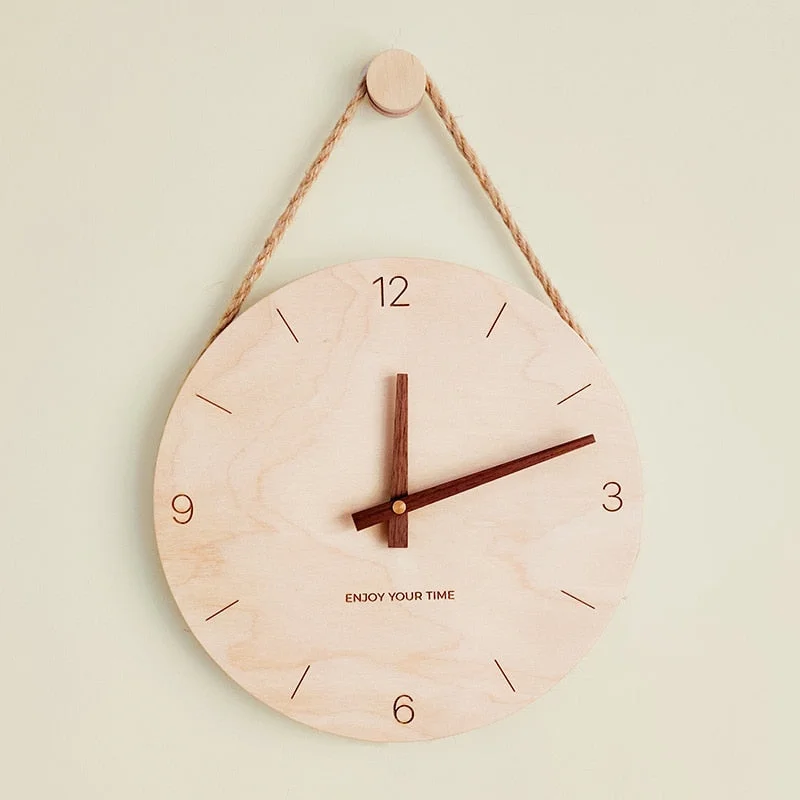 12 Inch Nordic Wooden Pendant Wall Clock for Living Room Creative Kitchen Hanging Clocks Wall Watch Home Furnishing Decoration