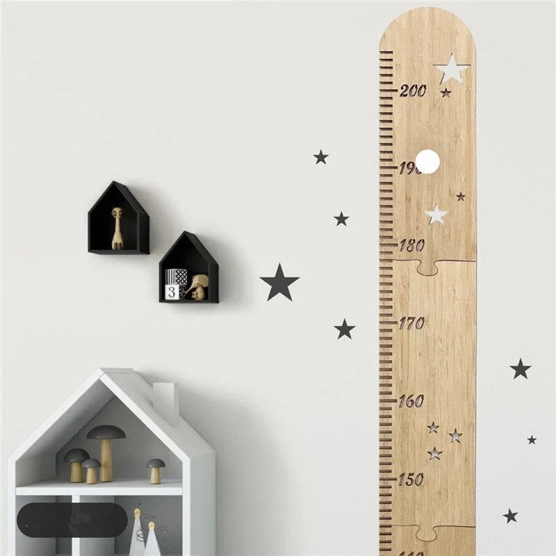 INS Nordic Wooden Height Ruler Kids Room Decoration Baby Growth Chart Measure Hanging Rulers Nursery Wall Ornaments Photo Props