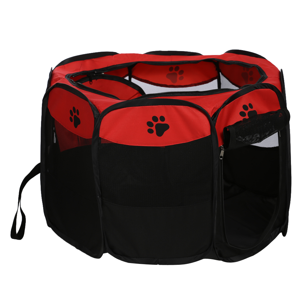 

Claw Print Foldable Pet Cat Dog Tent House Game Safe Guard Playpen Fence, Red, 501 Original