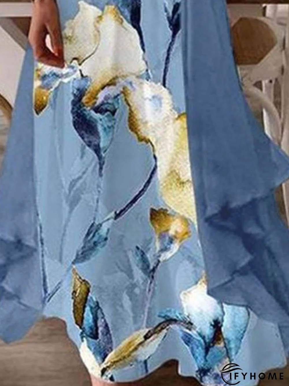 Casual V Neck Cotton Blends Sleeveless Knit Dress | IFYHOME