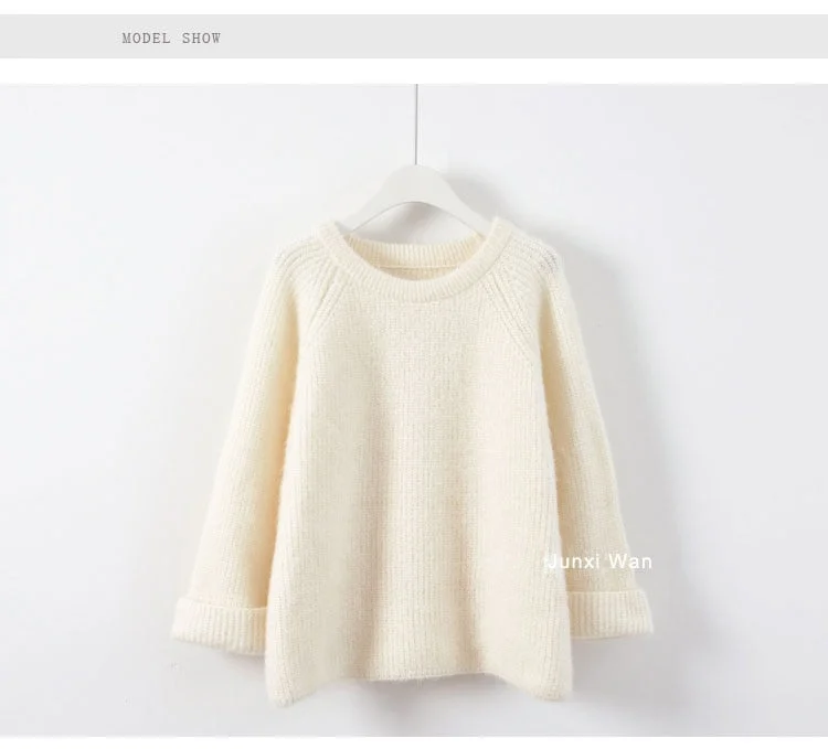 New 2022 Autumn Women Knitted Sweaters Jumpers Candy Color Sweet Chic Short Sweater Casual Solid Pull Femme Roupas femininas
