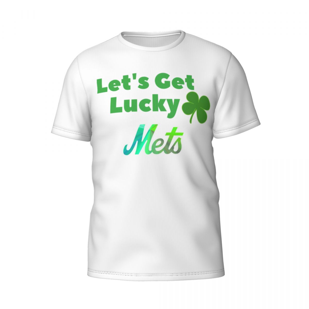 New York Mets Get Lucky Clover St. Patrick's Day Men's Short Sleeve Shirt