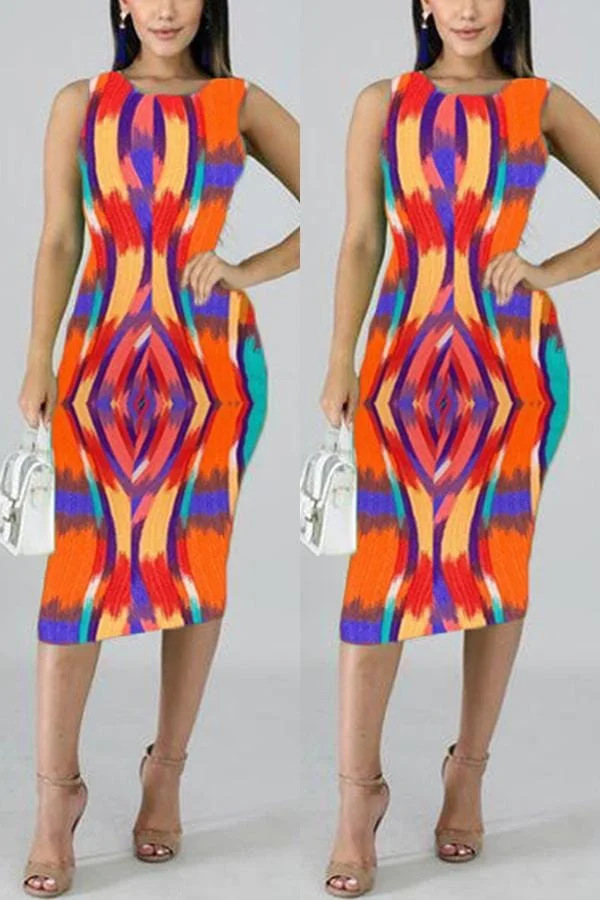 Stylish Casual Positioning Print Dress