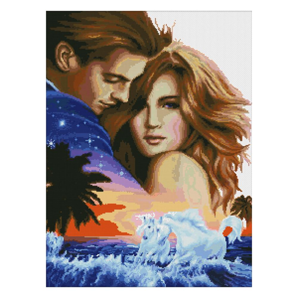 

Hugging - 11CT Stamped Cross Stitch - 56*72CM, 501 Original
