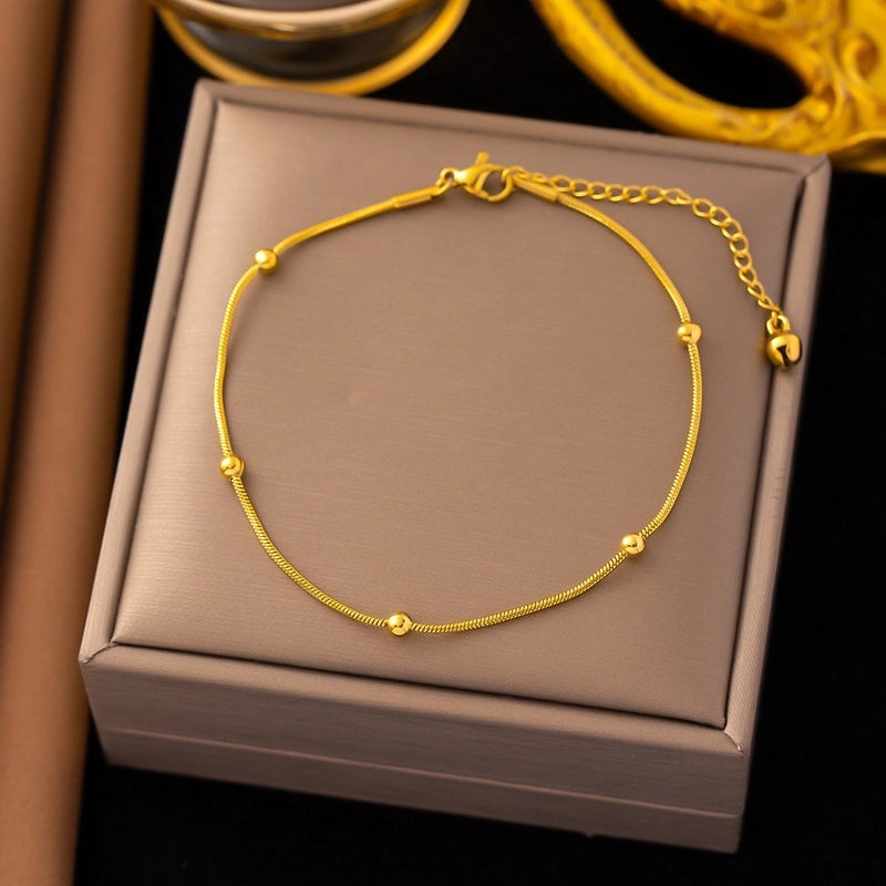 Elegant Streetwear Heart Shape Titanium Steel Anklet