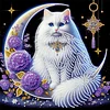 Moon Cat - Crystal Rhinestone Diamond Painting
