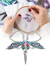 Vintage Embroidery Scissors with Rhinestones Butterfly Shape Needlework Scissors