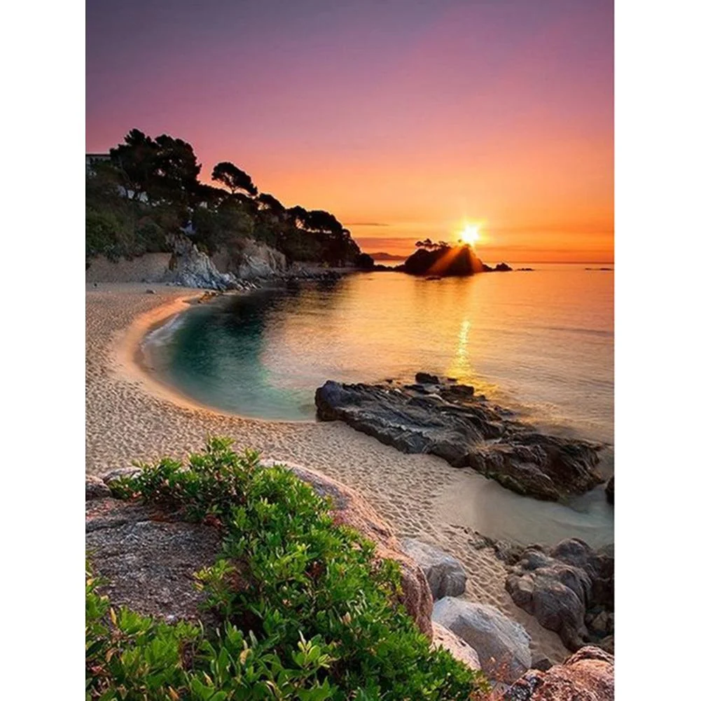 Full Round Diamond Painting Seaside Scenery (40*30cm)