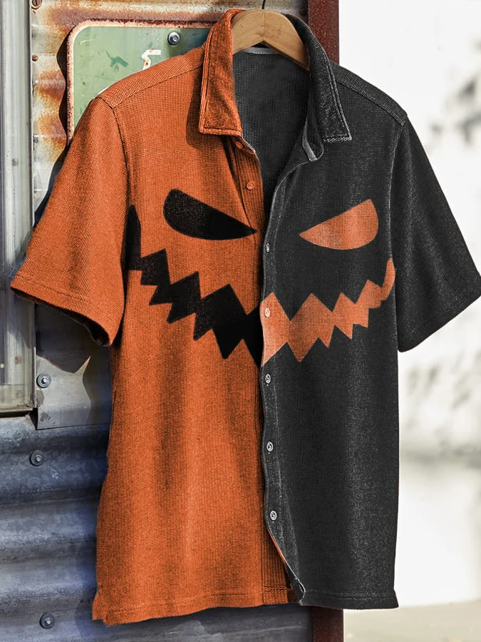 Men's Halloween Printed Waffle Shirt