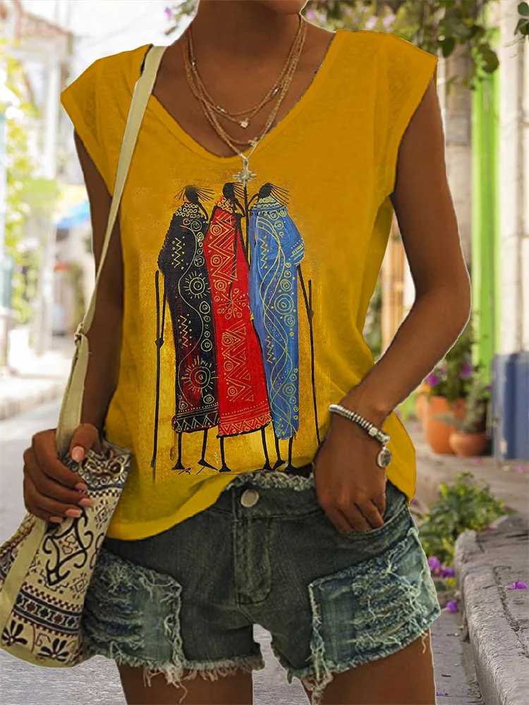 African Ethnic Black Woman Graphic Tank Top