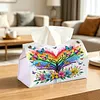 Rainbow Butterfly Tree Diamond Painting Tissue Box Cover DIY Desk Organizer