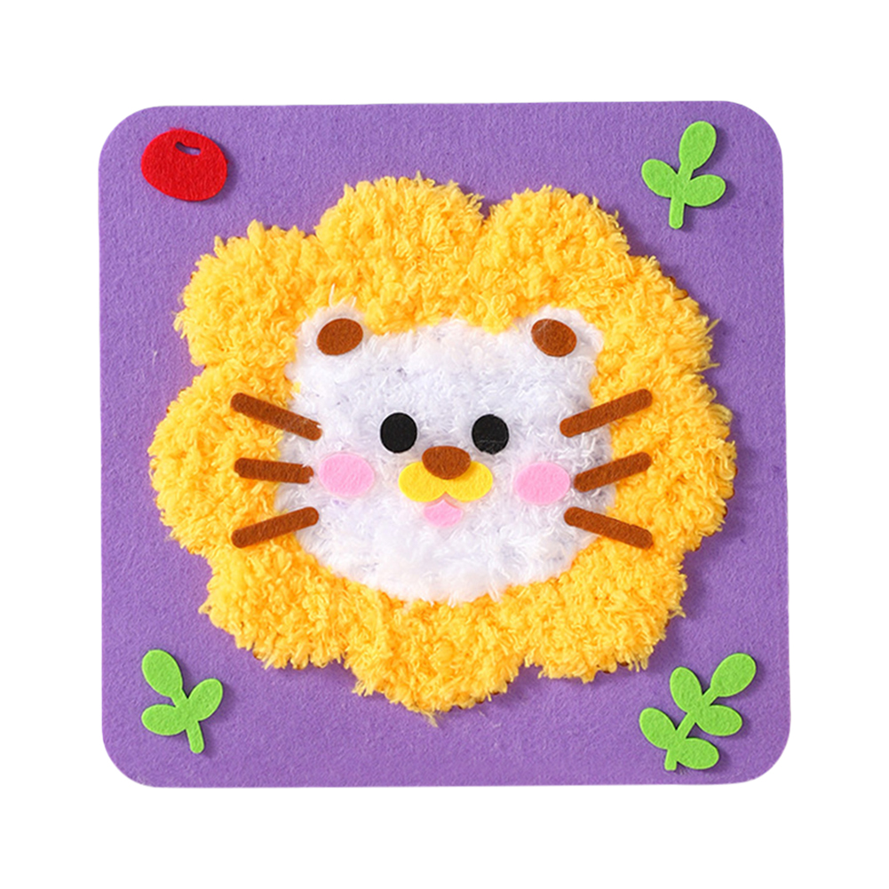 DIY Embroidery Doll Set Cartoon Animal Sewing Craft Kit DIY Arts Crafts (Lion)
