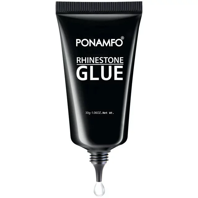Ponamfo Nail Rhinestone Glue for Nails, Gel Nail Glue for Rhinestones for Nails Super Strong Bling Gel for Nail Gem Nail Art Jewels Nail Crystals Beads Diamonds 3D 30ML Cured Need Beauty Gift
