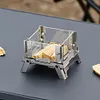 Mini Glass Observation Stand Portable Folding Outdoor Wood Stove Incense Burner