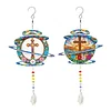 2pcs DIY Diamond Painting Cross Wind Chimes Crystal Window Suncatcher Craft Set Birthday Gifts Home Garden Decor