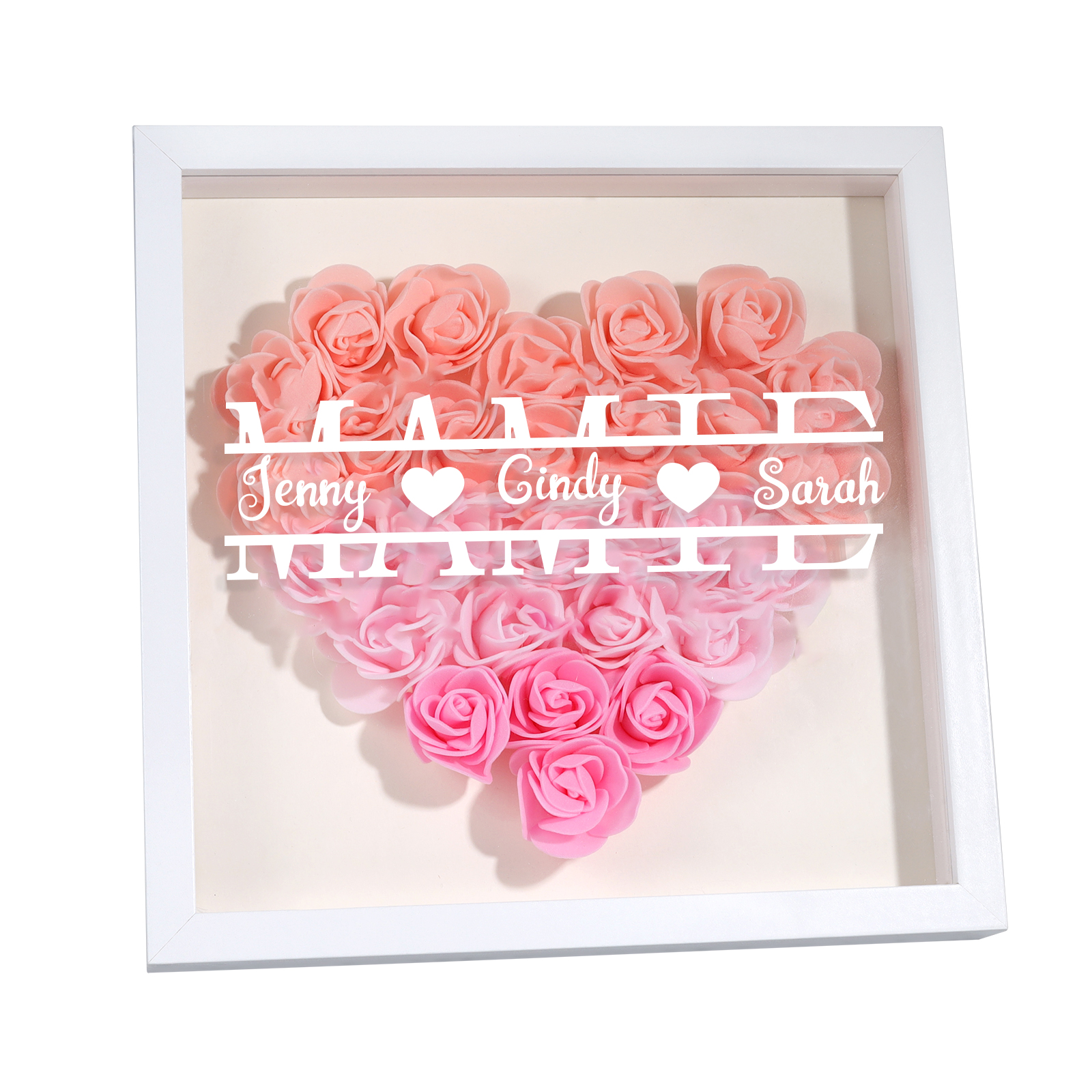 À ma Mamie - Cadre Panneau de densité 1 Prénom et Texte Personnalisés Ornements Floral pour Famille
