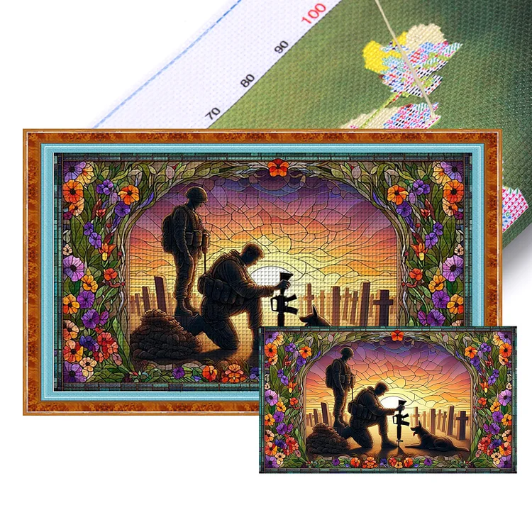 【Yishu Brand】Guardians of the Cemetery 70*40cm 11CT Stamped Canvas Cross Stitch gbfke
