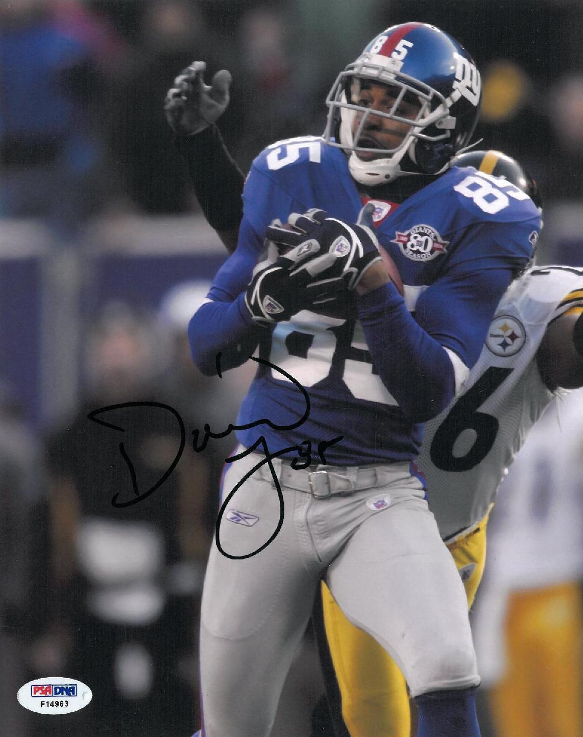 David Tyree Signed New York Giants Authentic 8x10 Photo Poster painting (PSA/DNA) #F14963