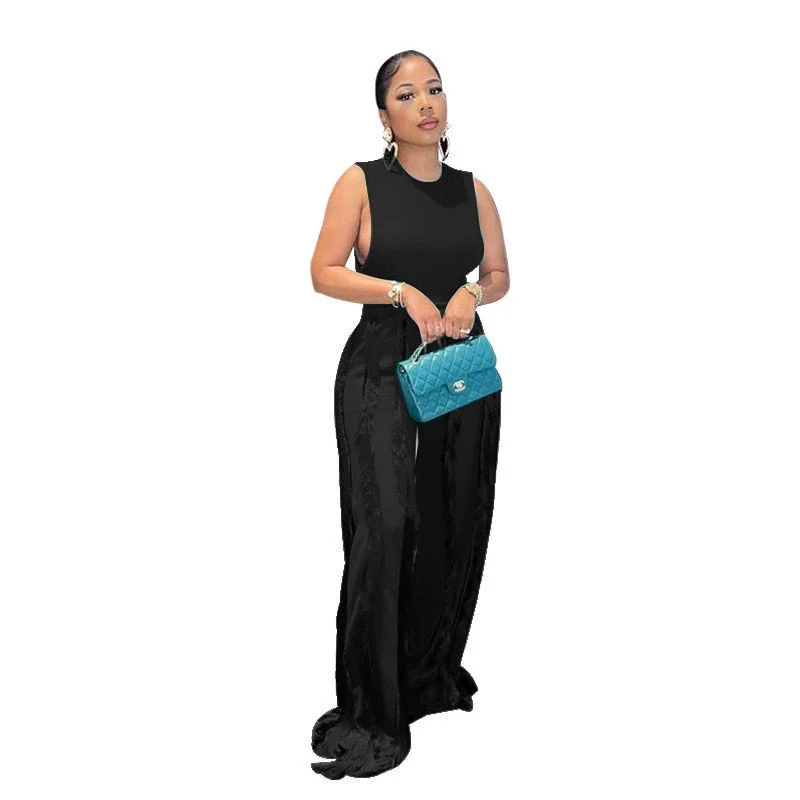 ANJAMANOR Drawstring Tassel Pants Two Piece Set Women 2022 Fashion Sexy Party Night Club Outfits for Woman D12-AZG83