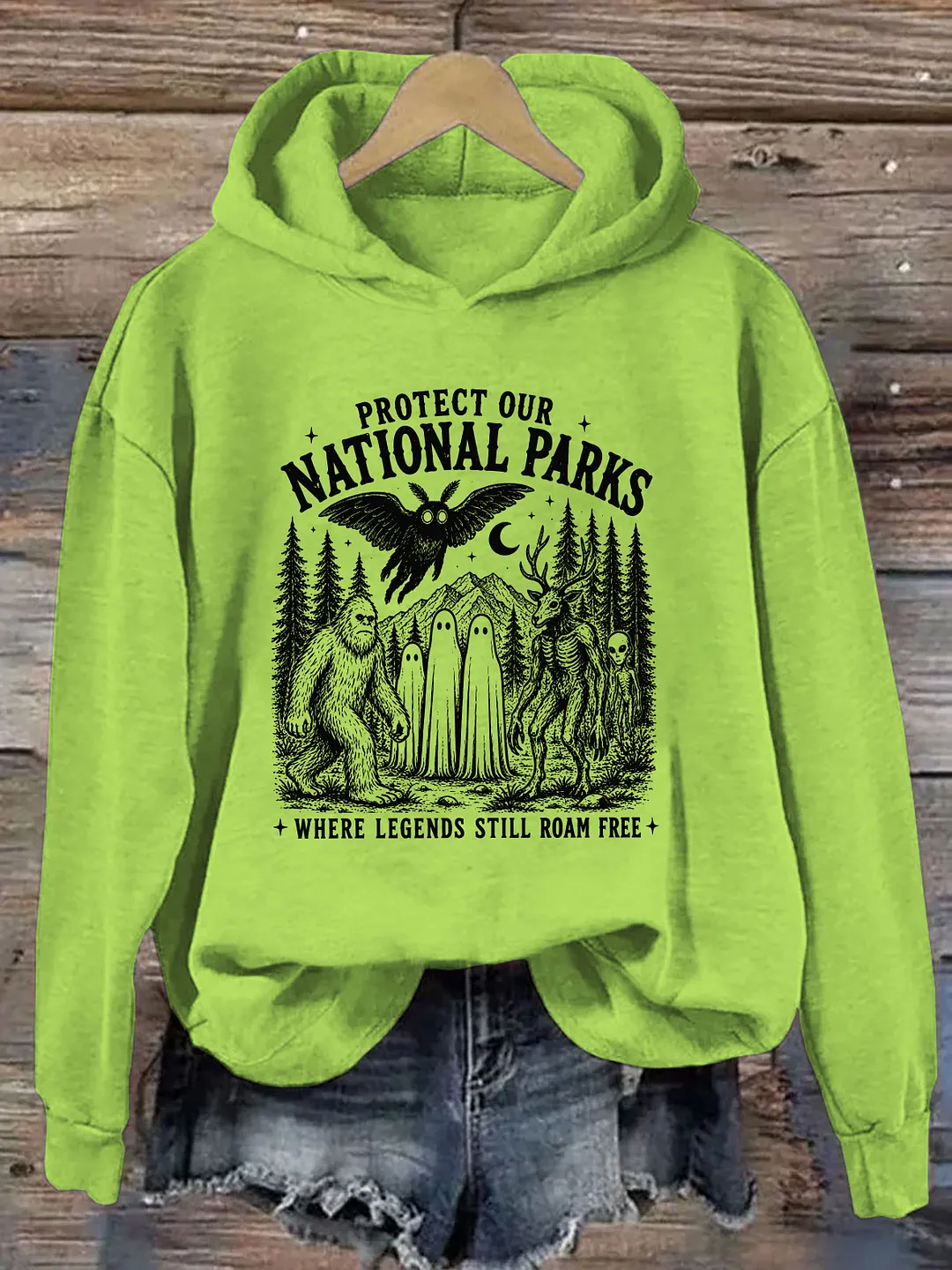 Protect Our National Parks Bigfoot Cryptid Nature Hoodie