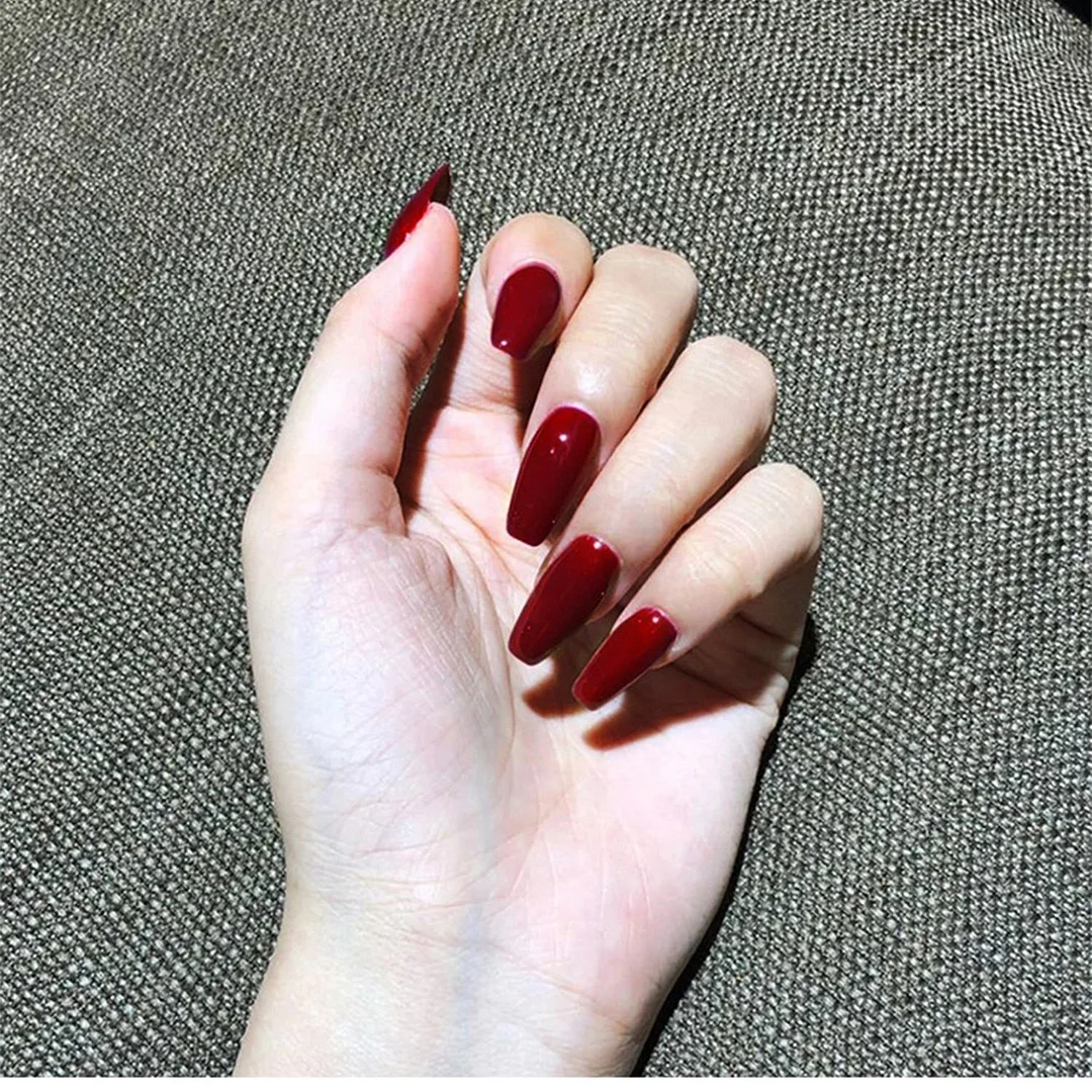 24Pcs Detachable French False Nails Ballerina Wearable Artificial Stiletto Fake Nails DIY Press Glue Full Cover Coffin Nail Tips