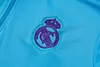 Joyfball 2025/2026 Real Madrid Half-Pull Training Suit Light blue Retro Version Football Shirt 1:1 Thai Quality