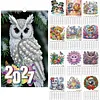 2027 set de calendrier mural bricolage en papier avec diamants, kit de perceuse partielle sp&eacute;ciale pour un cadeau de d&eacute;coration de bureau &agrave; domicile pour adultes d&eacute;butants