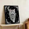 (30x40cm)DIY Pearl Painting Framed Cat Handmade Pearl Material Art Kit Living Room Decor
