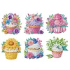 (US Local)6pcs Cake DIY Diamond Painting Fridge Magnets Craft Kit