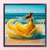 Beach Dress Girl-11CT Stamped Cross Stitch 45*45cm/17.72*17.72in