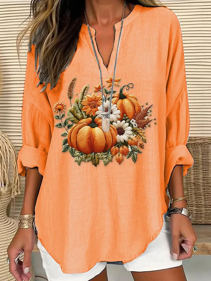 Women's Fall Pumpkin Thanksgiving Shirt 