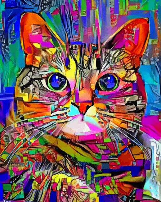 

Colorful Abstract Cat – Paint By Numbers - 40*50CM, 501 Original