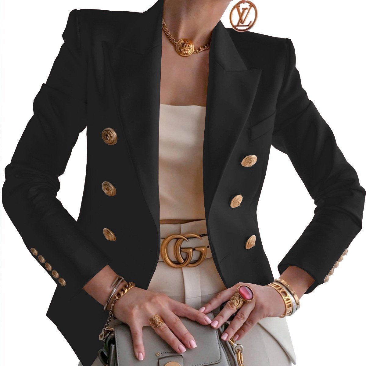 Classic Buttons Fashion Solid Color Slim Coats