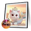 Diamond Painting-DIY Crystal Rhinestone Mermaid Cat
