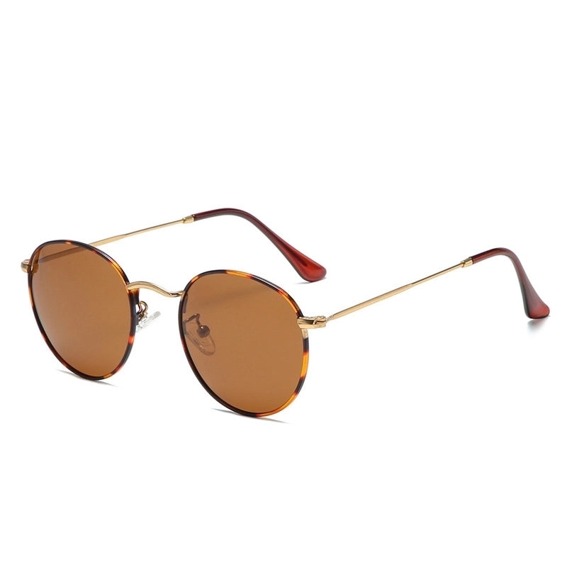 Retro Solid Color Tac Round Frame Full Frame Women’s Sunglasses