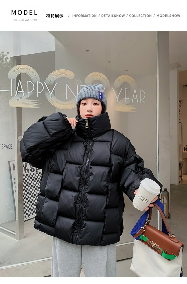 Woherb 2023 New Oversize Cotton Clothing Female Winter Korean Loose Small Cotton-Padded Jacket Cotton-Padded Jacket Coat Bread Clothing-Outfit Ideas