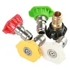 Pressure Washer Gun Adapter + 5 Nozzles Tips 1/4 Quick Connect for Karcher K2-K7