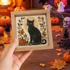 Black Cat Glass Mosaic DIY Craft Kit &ndash; Framed Halloween Wall Art