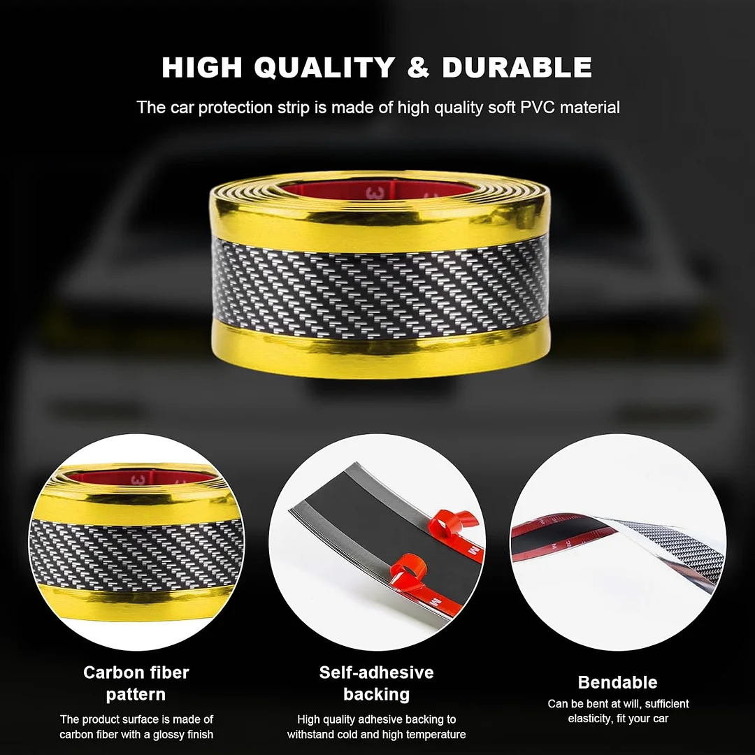 Car door anti-collision and anti-scratch cover sticker, waterproof carbon fiber door sill protection tape