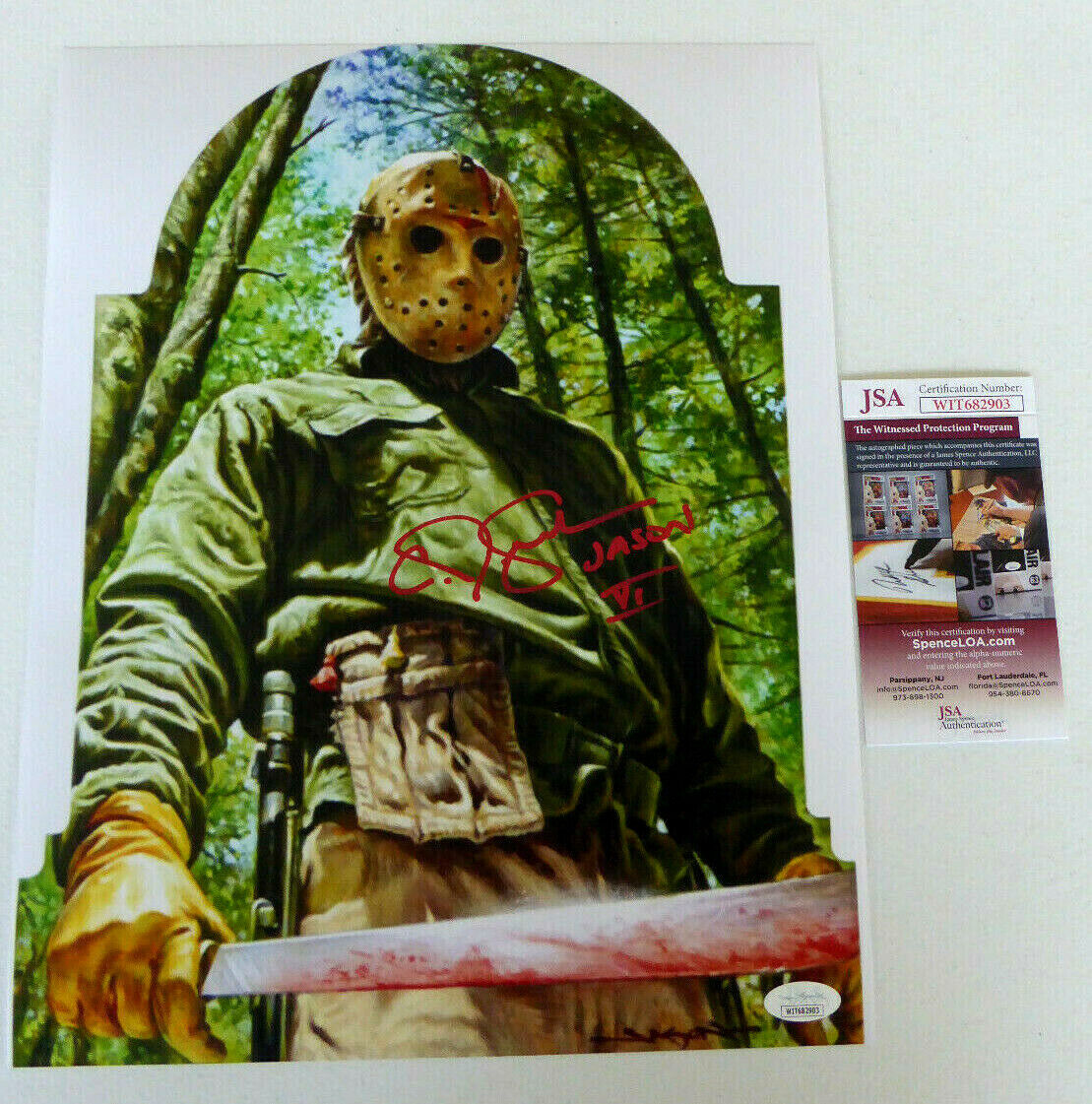 C.J. Graham Signed 11x14 Photo Poster painting Friday 13th 6 Jason Lives, Tombstone Art, JSA COA