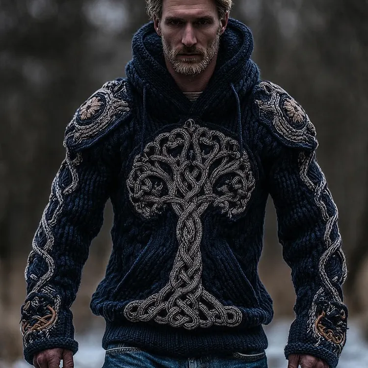 Men's Viking-style Tree Of Life Vintage Hoodie