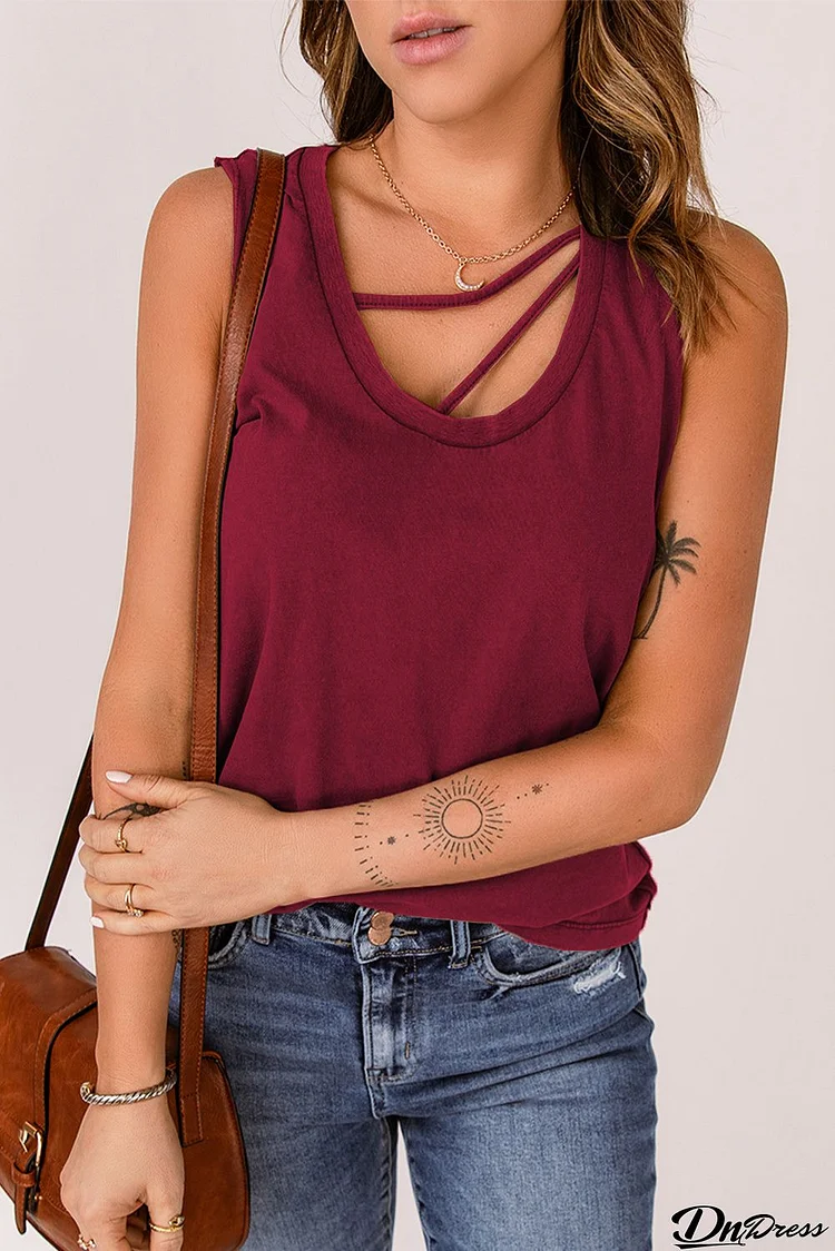 Comfy Red Strappy Tank Top