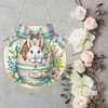 Easter Egg Bunny DIY 2D Flat Acrylic Double Sided Diamond Painting Hanging Pendant