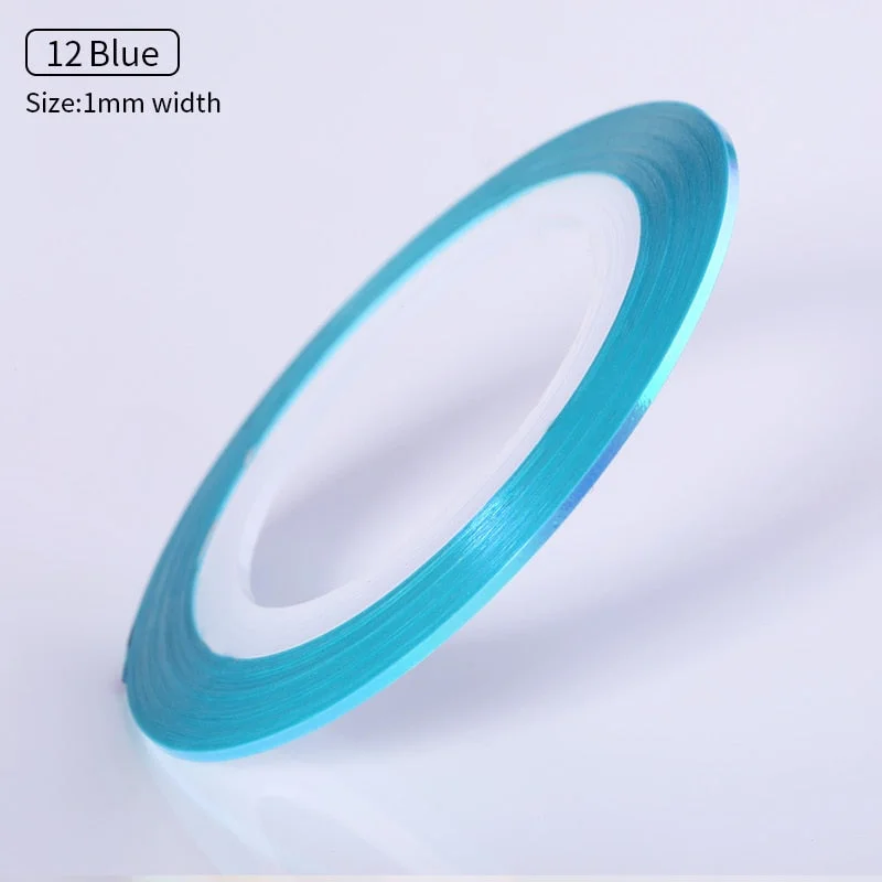 1mm 2mm 6mm Matte Glitter Nail Striping Tape Line Rainbow Multi Color Styling Tool Sticker Decal  DIY Decoration-Nail Inspo