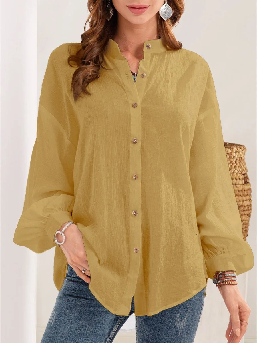 Women's V-neck Long Sleeve Blouse